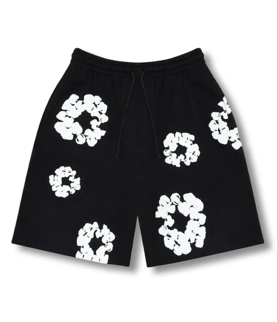 FLOWER SHORTS - Black