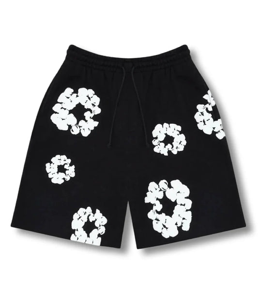 FLOWER SHORTS - Black