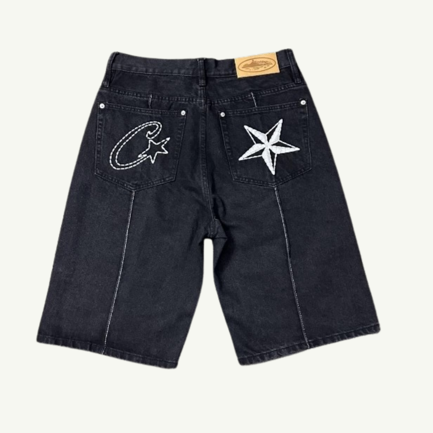 ALCATRAZ - STAR DENIM SHORTS