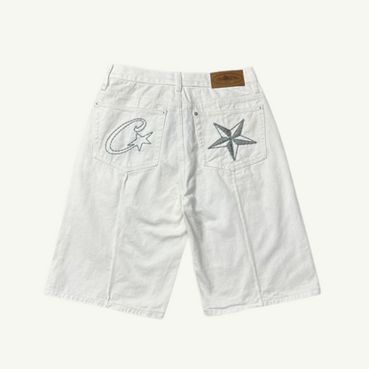 ALCATRAZ - STAR DENIM SHORTS