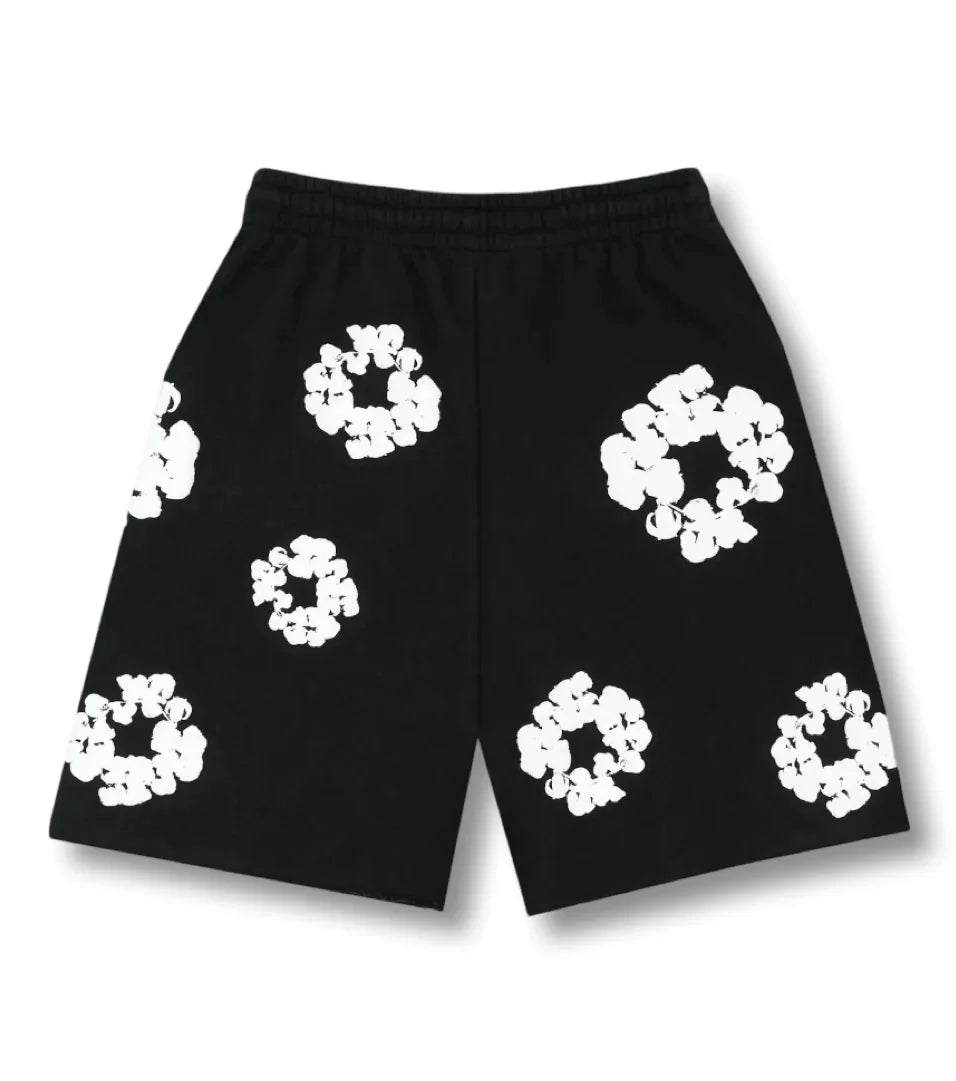 FLOWER SHORTS - Black