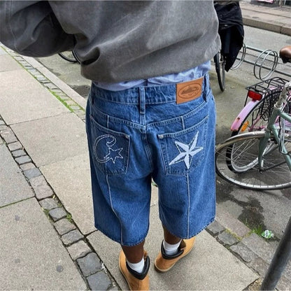 ALCATRAZ - STAR DENIM SHORTS